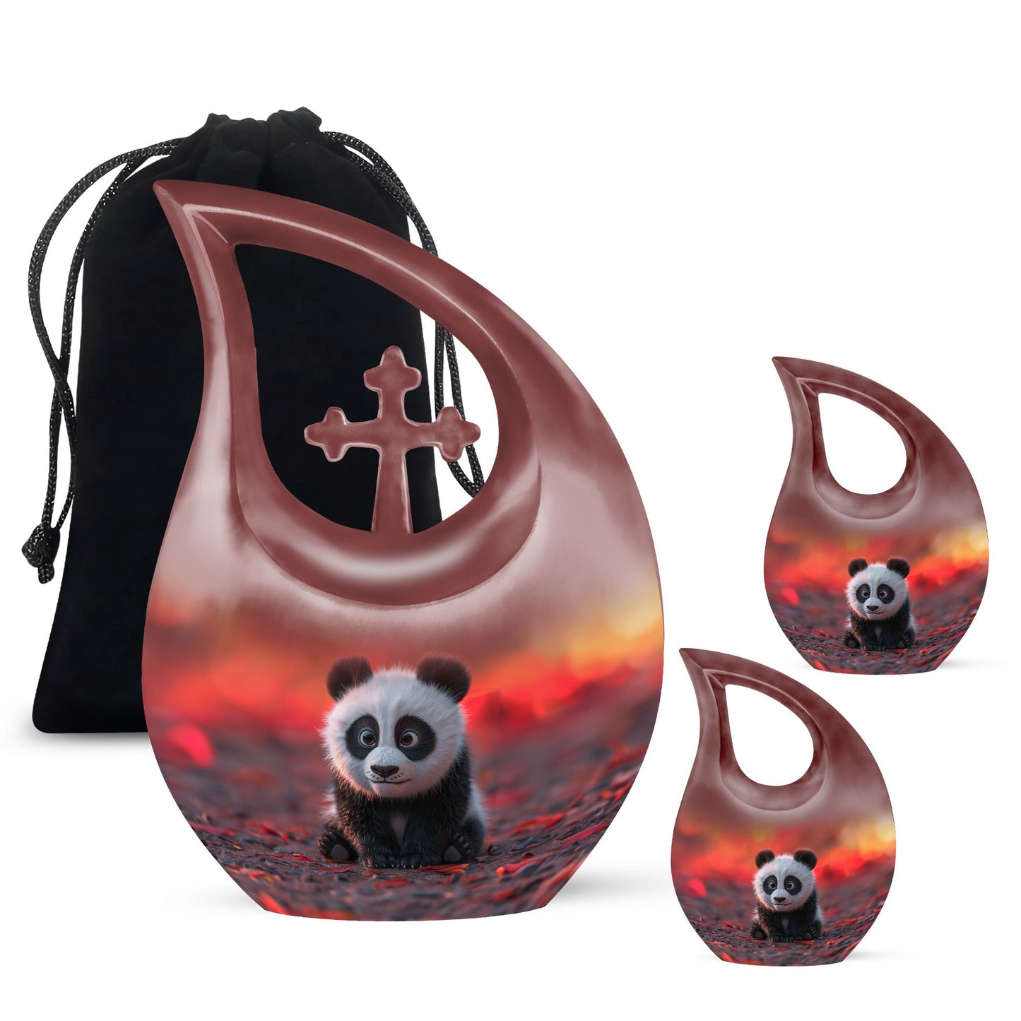 Personalized Panda Cremation Urn for Women - 10-inch, 200 cu in - Yatskia