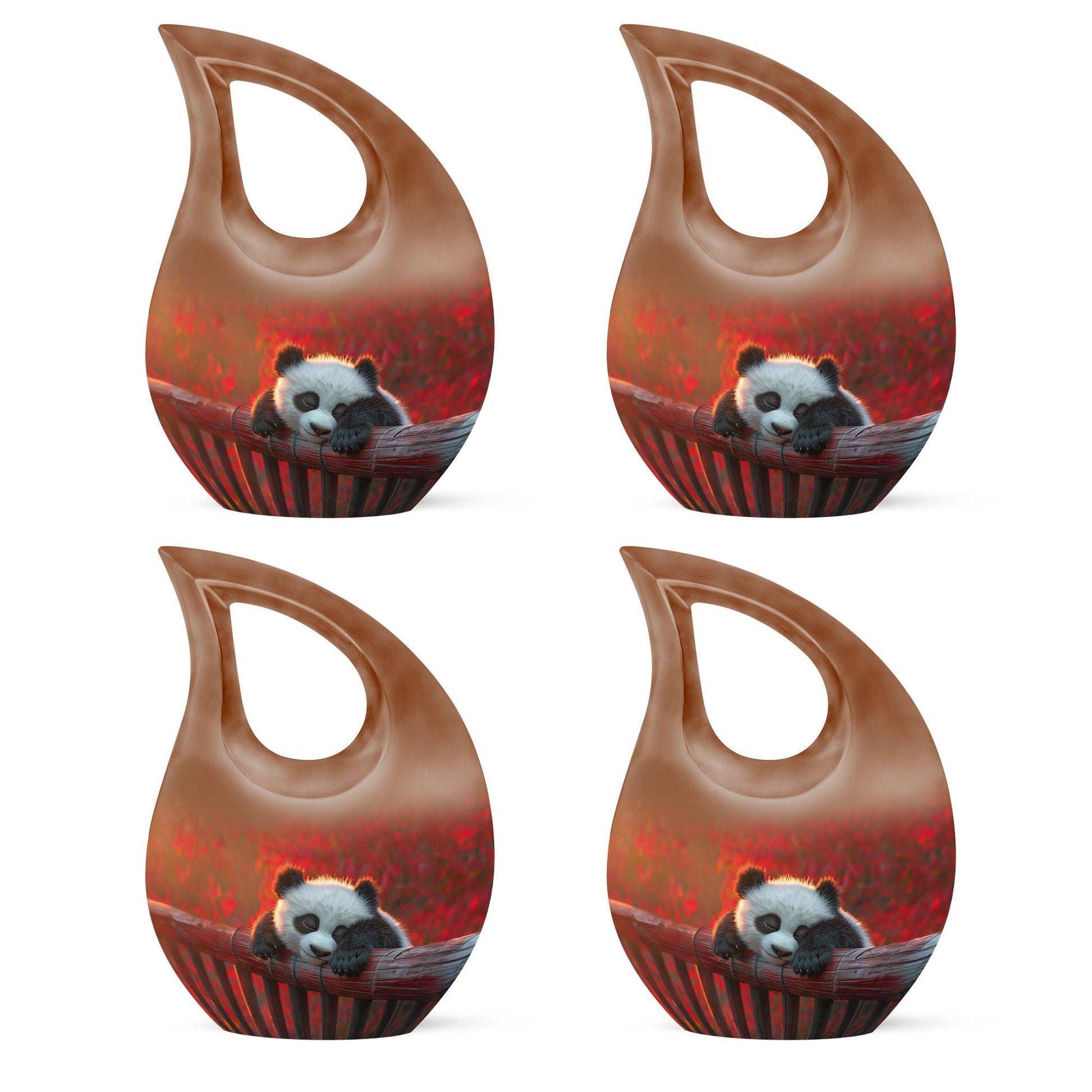 10-inch Panda-themed Cross Drop design large urn,