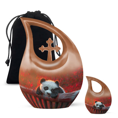 Personalized Panda Memorial Urn for Mom - 10-inch, 200 cu in - Yatskia
