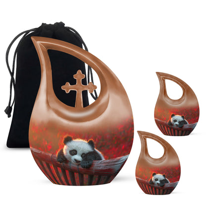 Personalized Panda Memorial Urn for Mom - 10-inch, 200 cu in - Yatskia