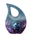 10 inch Panda Urn with Cross Drop design,