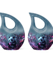 10 inch Panda Urn with Cross Drop design,
