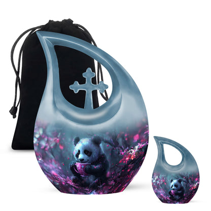 Personalized Panda Cremation Urn for Human Ashes - 10-inch, 200 cu in - Yatskia