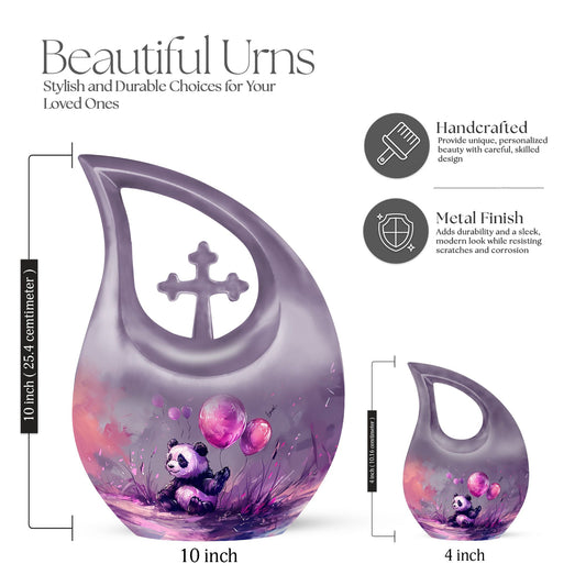 Medium-sized Panda Urn with Cross Drop design