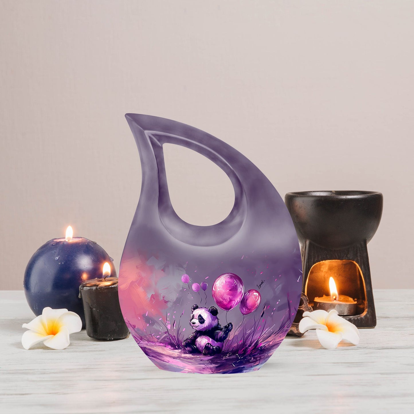 Medium-sized Panda Urn with Cross Drop design