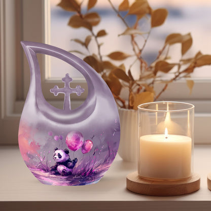 Medium-sized Panda Urn with Cross Drop design
