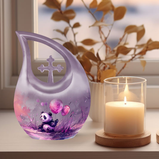 Medium-sized Panda Urn with Cross Drop design