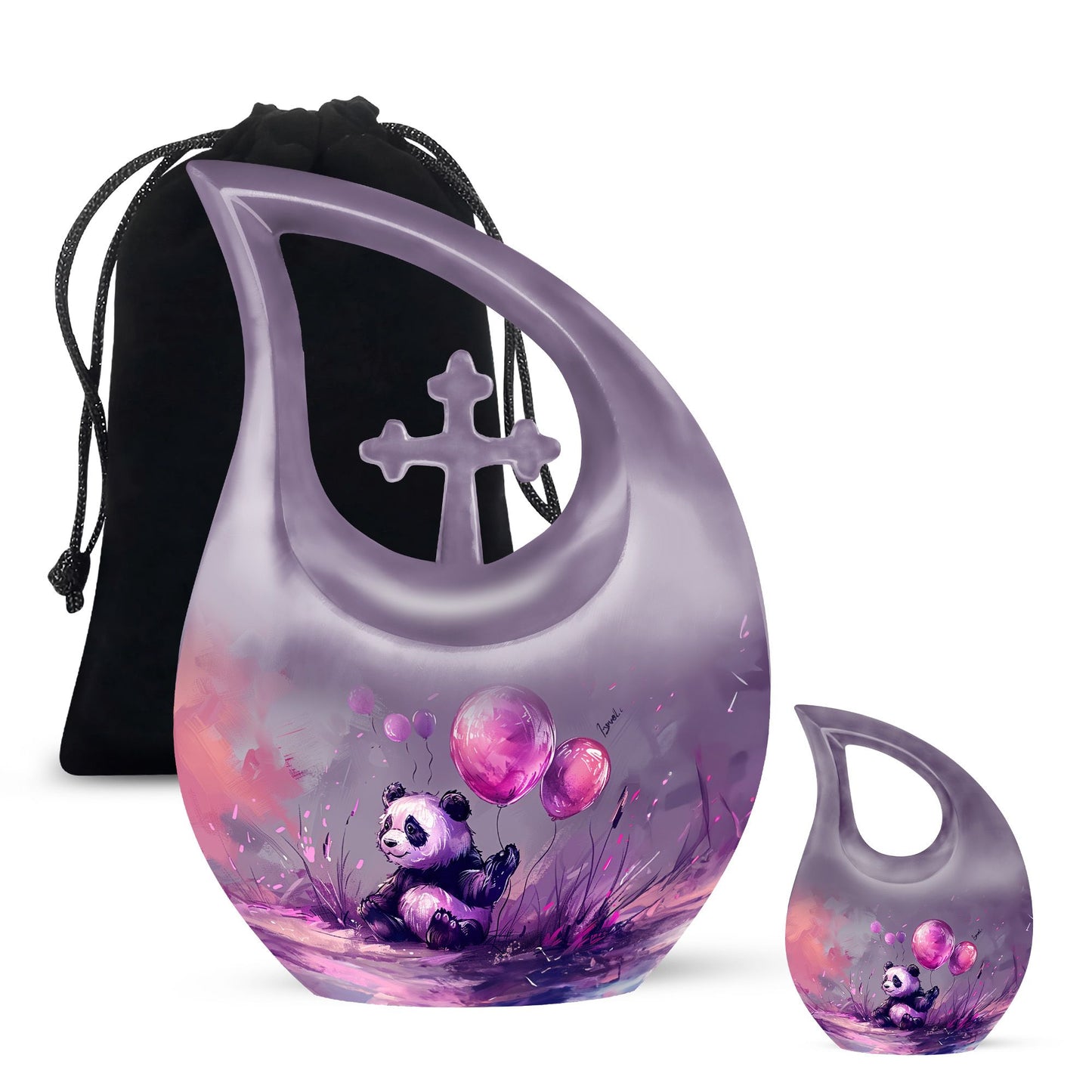 Personalized Panda Cremation Urn for Adult - 10-inch, 200 cu in - Yatskia