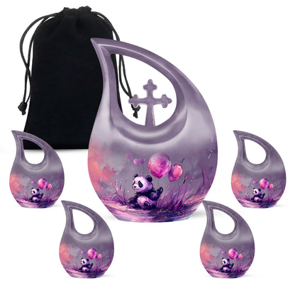 Medium-sized Panda Urn with Cross Drop design