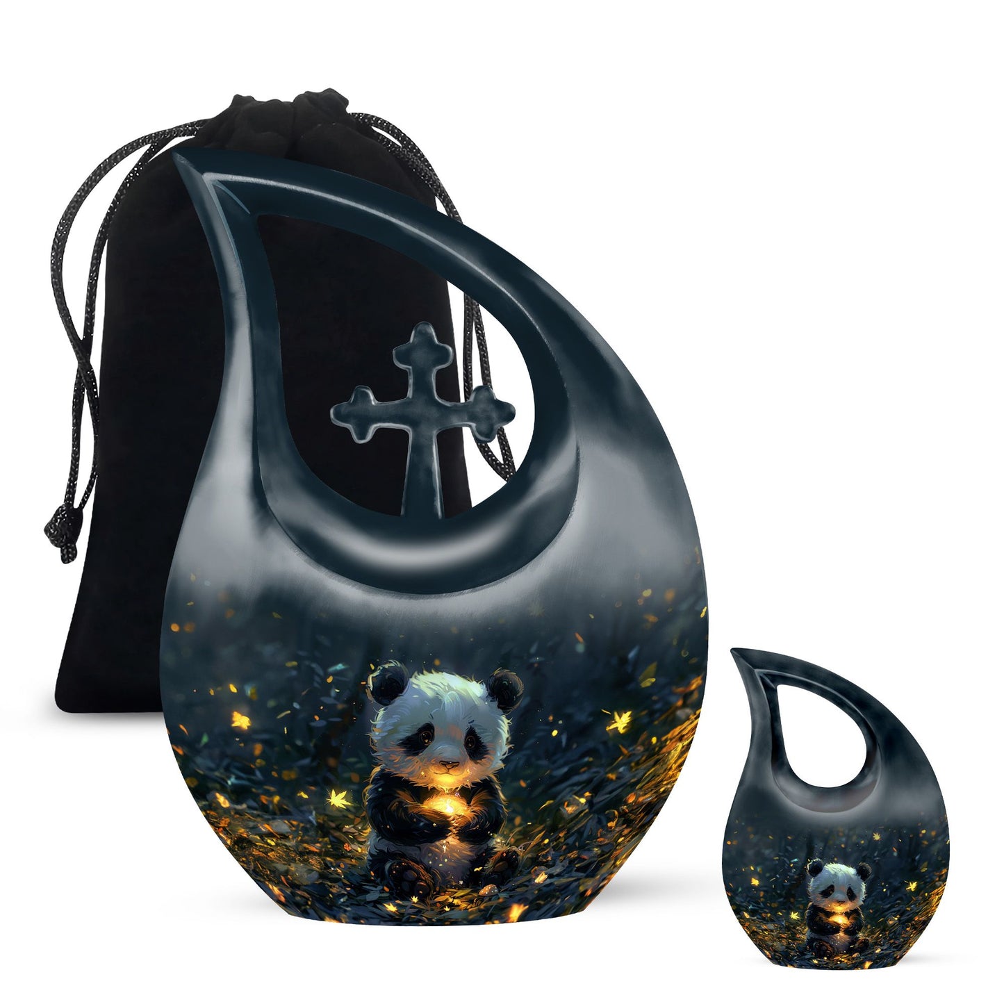 Personalized Panda Cremation Urn for Adult - 10-inch, 200 cu in - Yatskia