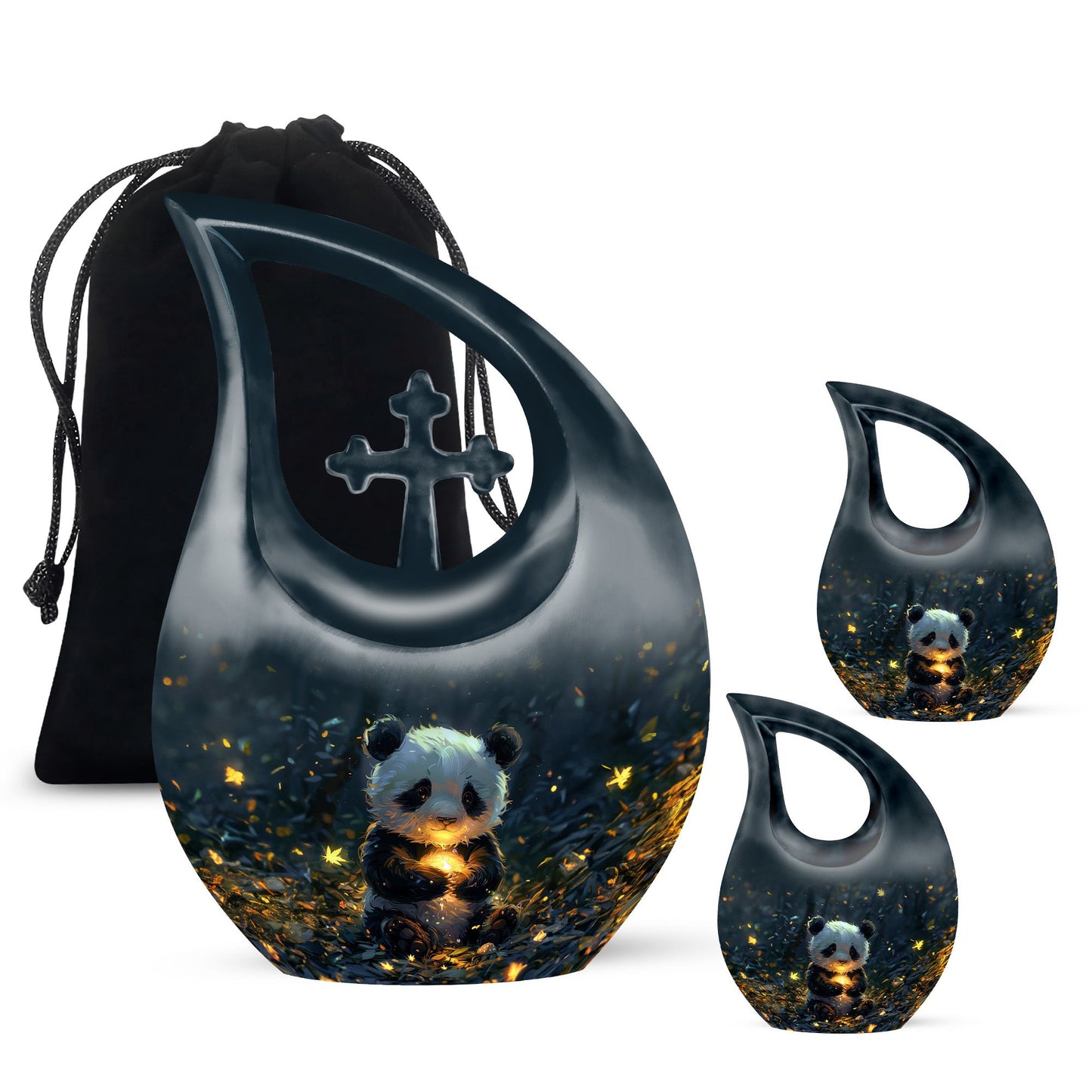 Personalized Panda Cremation Urn for Adult - 10-inch, 200 cu in - Yatskia