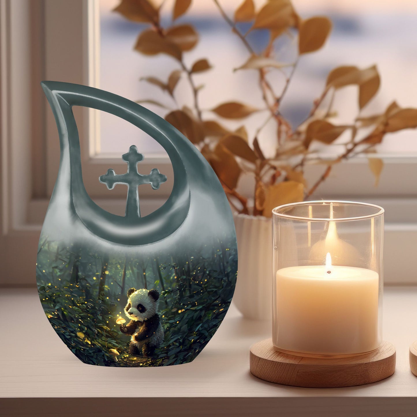 10-inch Panda-themed Memorial Urn