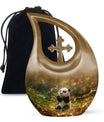 Medium-sized Panda Urn with Cross Drop design, 