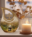 Medium-sized Panda Urn with Cross Drop design, 
