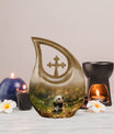 Medium-sized Panda Urn with Cross Drop design, 