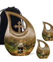 Medium-sized Panda Urn with Cross Drop design, 
