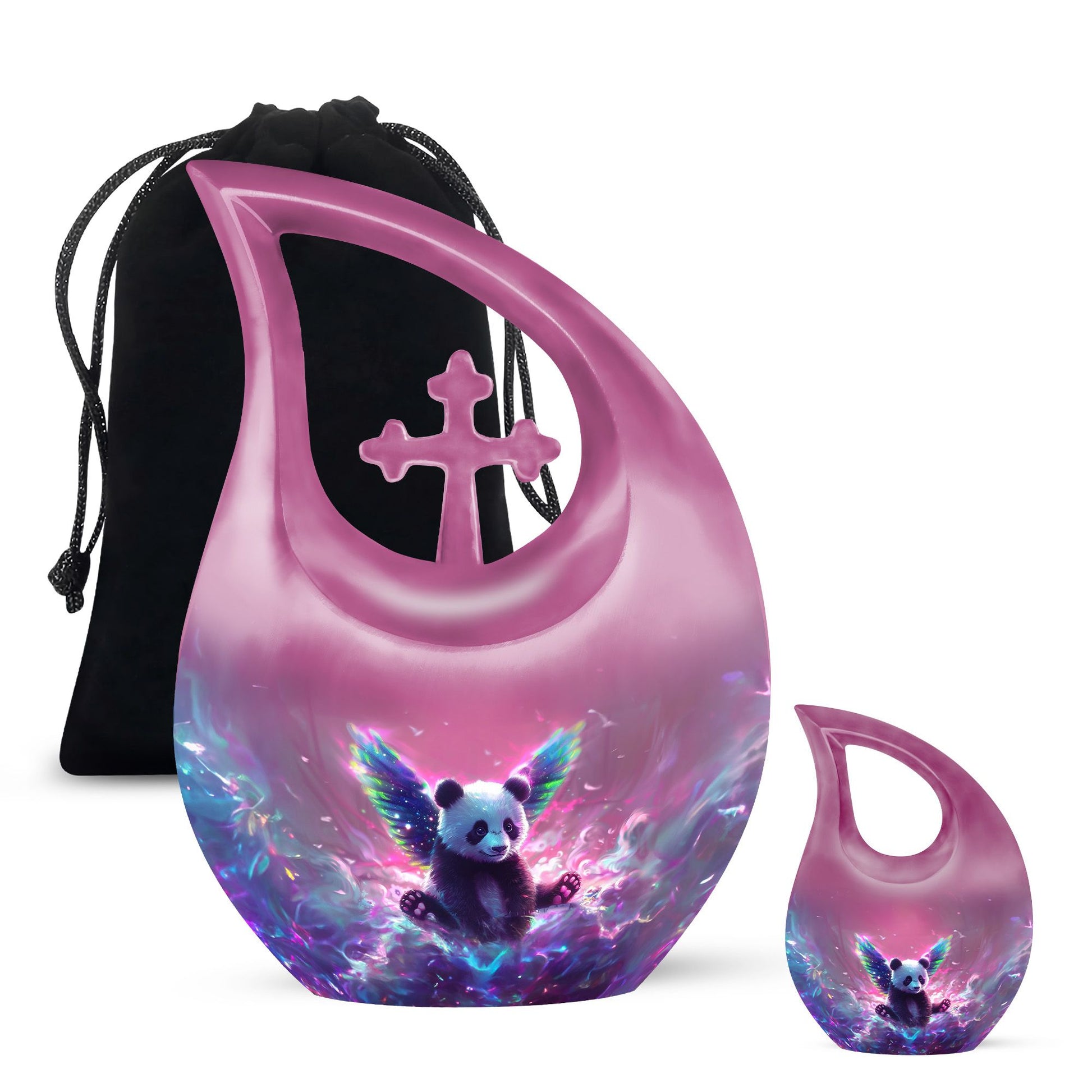 Panda Theme Large Urn With 1 Keepsake Urn