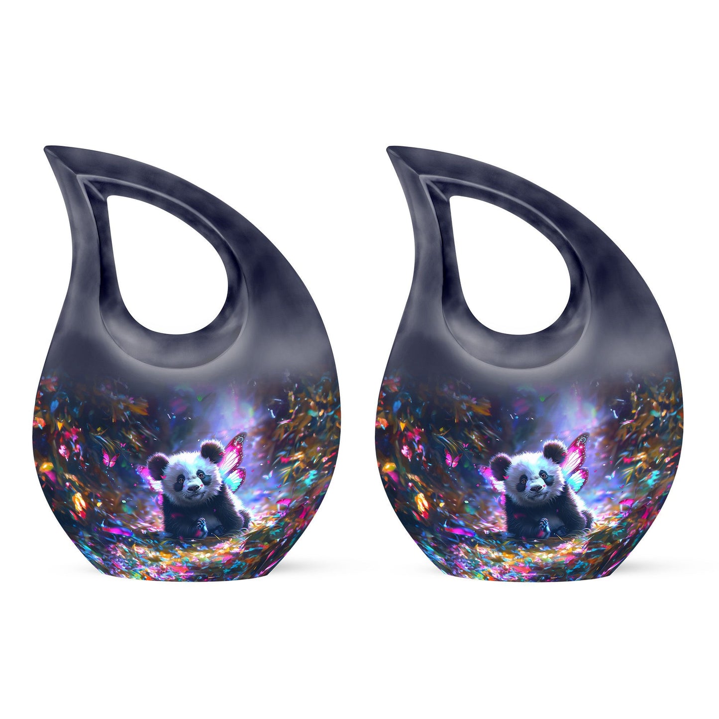 10-inch Panda Cross Drop memorial urn