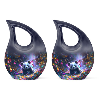 10-inch Panda Cross Drop memorial urn