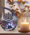 10-inch Panda Cross Drop memorial urn