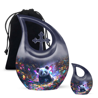 Panda Theme Large Urn With 1 Keepsake Urn