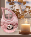 10-inch Panda-themed Cross Drop extra large urn 