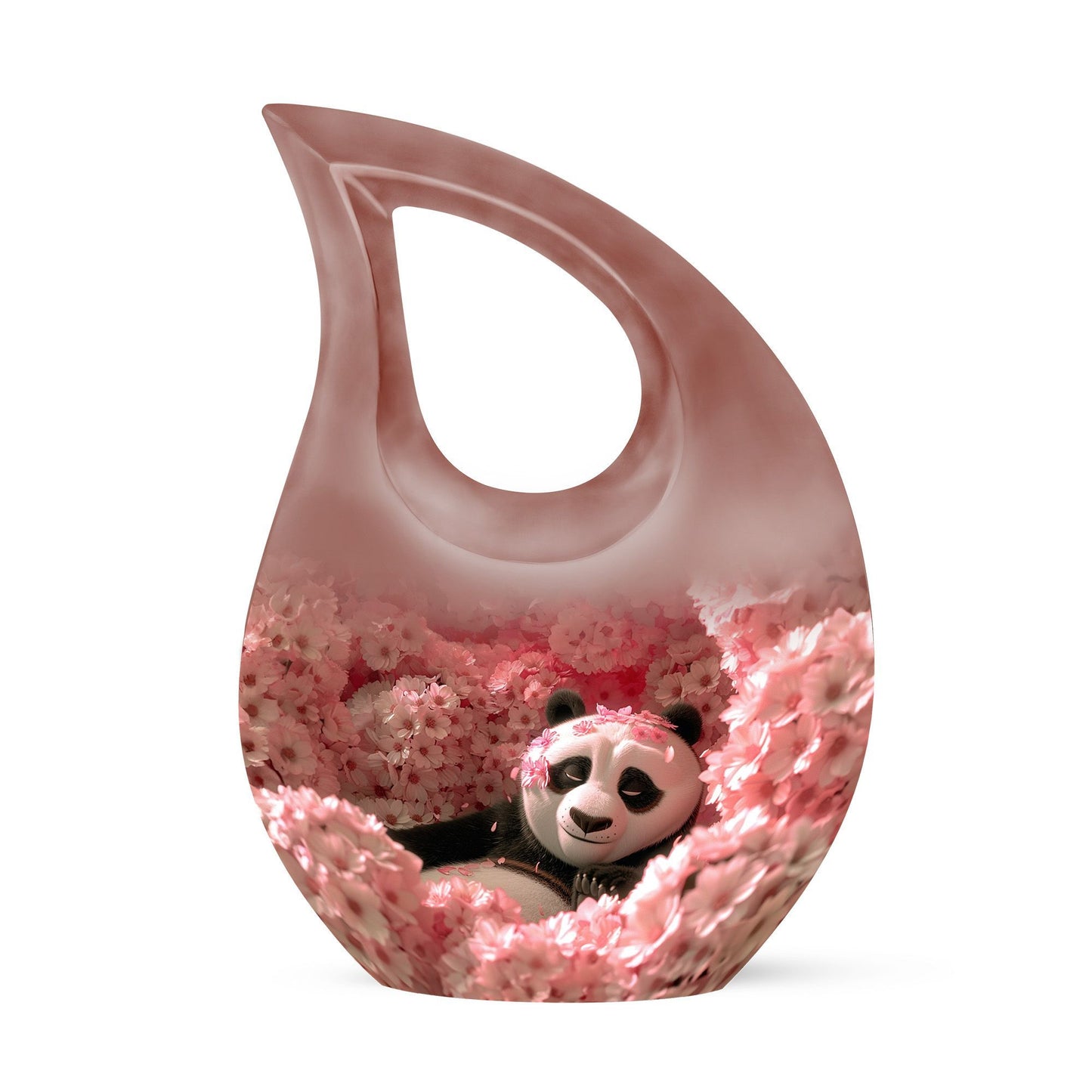 10-inch Panda-themed Cross Drop Urn 