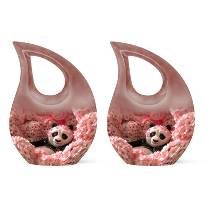 10-inch Panda-themed Cross Drop Urn 