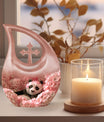 10-inch Panda-themed Cross Drop Urn 