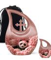 Panda Theme Large Urn With 1 Keepsake Urn