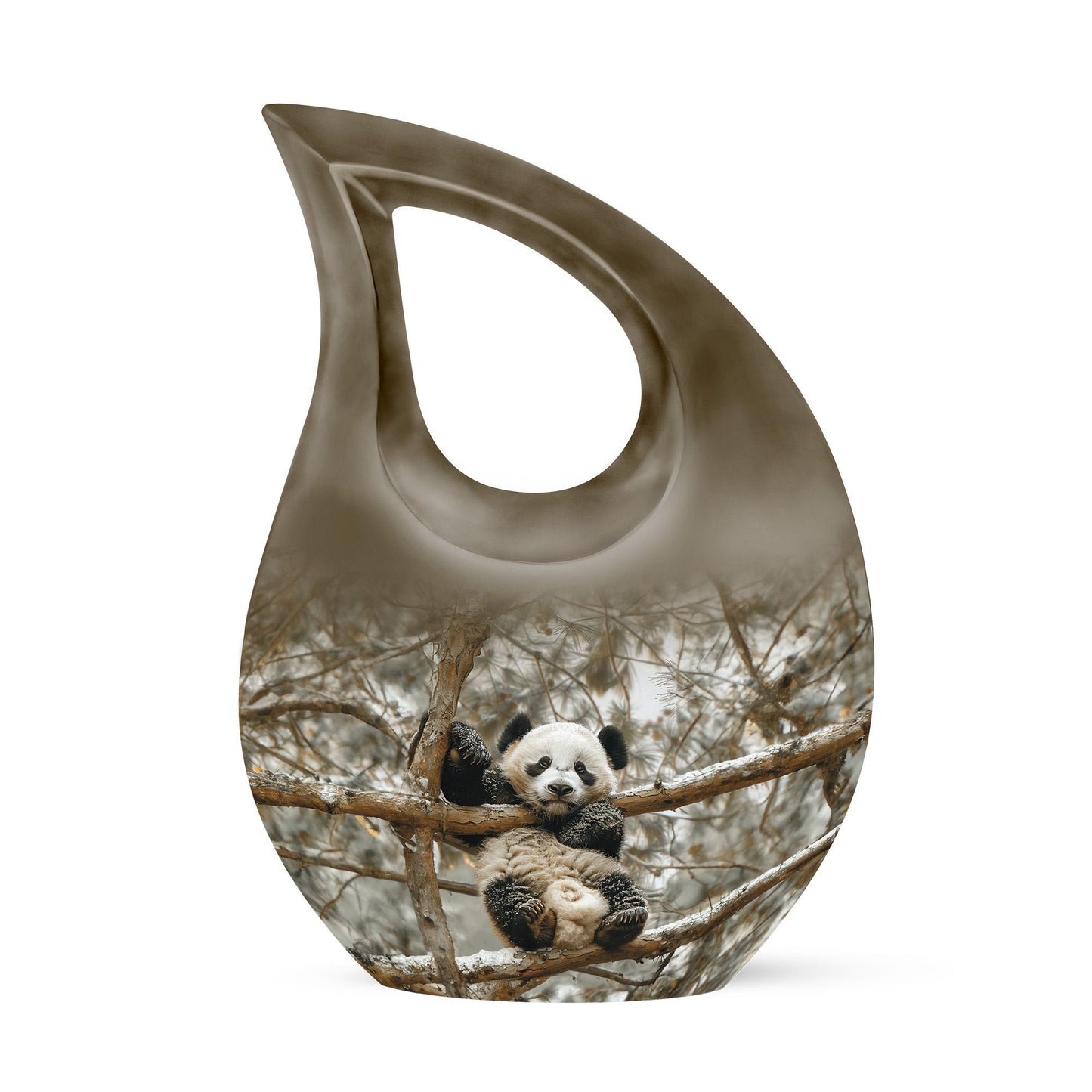 10-inch Panda Urn with cross drop urn