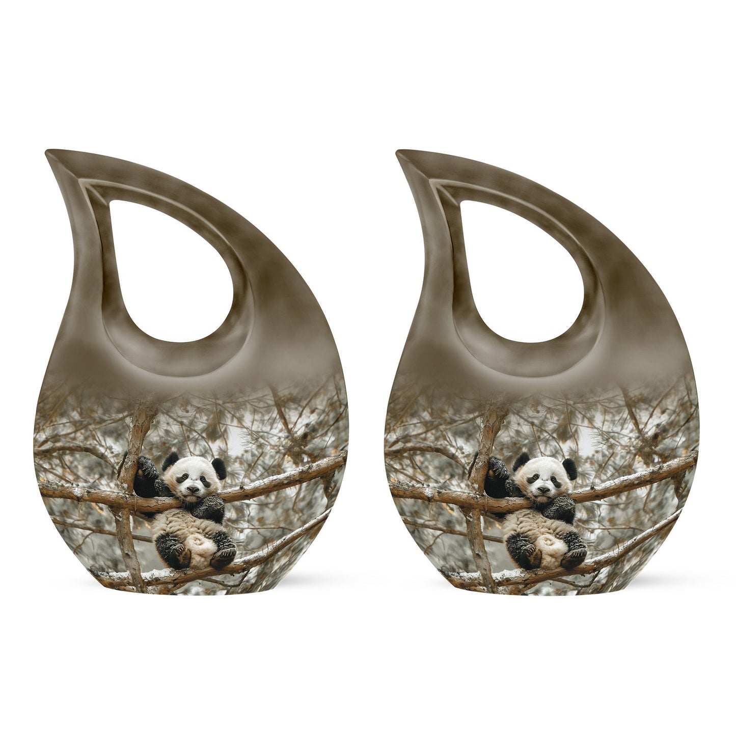 10-inch Panda Urn with cross drop urn