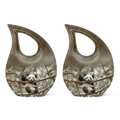 10-inch Panda Urn with cross drop urn
