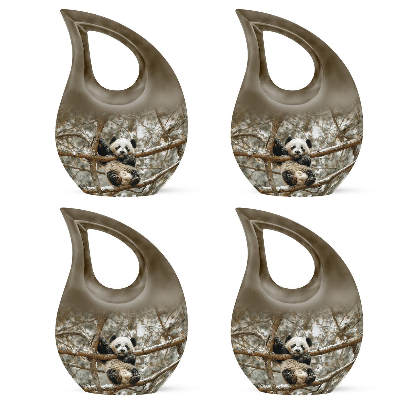 10-inch Panda Urn with cross drop urn