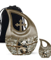 Panda Theme Large Urn With 1 Keepsake Urn