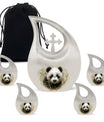 Panda Theme Large Urn With 4 Keepsake Urn