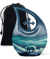 10-inch Polar Bear themed Cross-Drop personalized urn