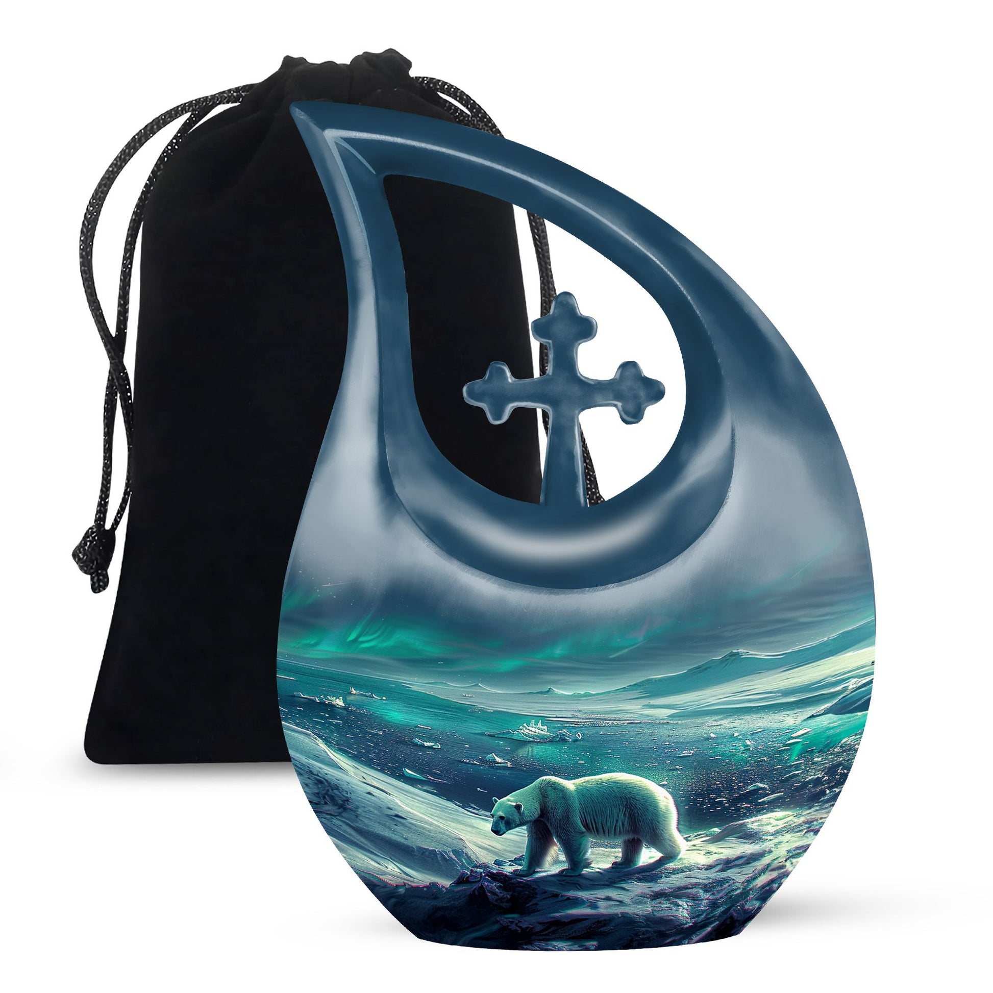 Polar Bear Theme Large Urn 10 Inch