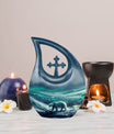 10-inch Polar Bear themed Cross-Drop personalized urn