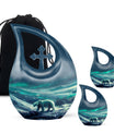 Polar Bear Theme Large Urn With 2 Keepsake Urn