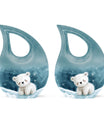 10 Inch Polar Bear Urn with Cross Drop design