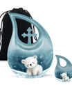 Polar Bear Memorial Urn - Blue Small Urns For Human Ashes For Adult