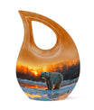 Affordable 10-inch Polar Bear Urn with Cross Drop design