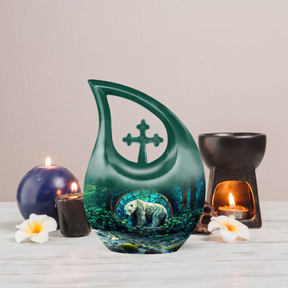 10-inch Polar Bear Themed Urn