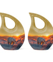 10 inch Polar Bear urn with cross-drop design for human ashes