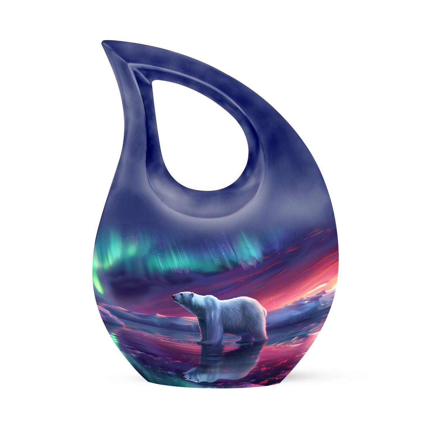 Large Polar Bear Urn, Cross Drop design.