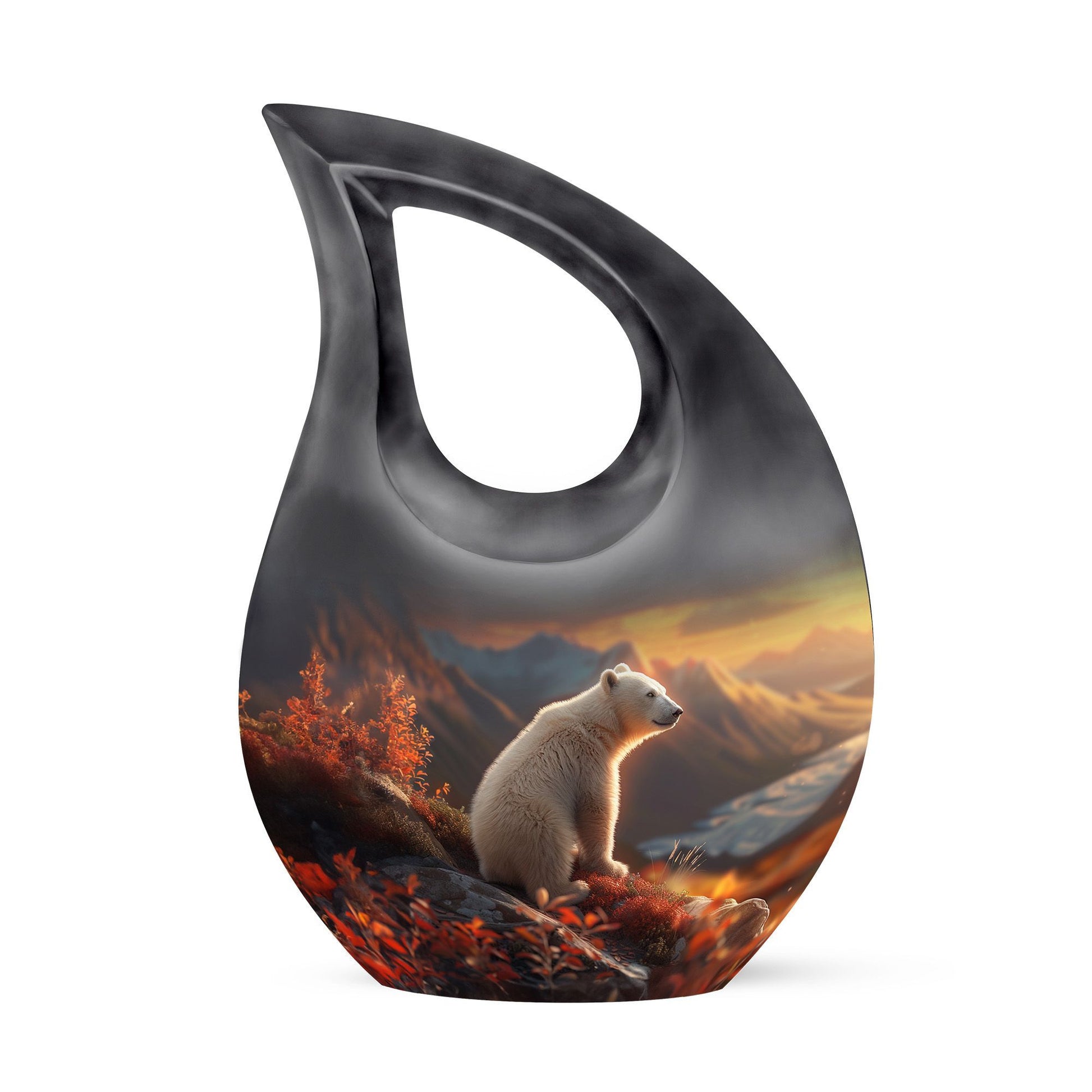 Affordable Aluminium Cross Drop Polar Bear Urn