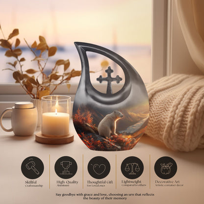 Affordable Aluminium Cross Drop Polar Bear Urn