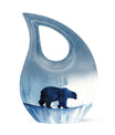 10-inch Polar Bear Urn with Cross Drop Design