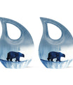 10-inch Polar Bear Urn with Cross Drop Design